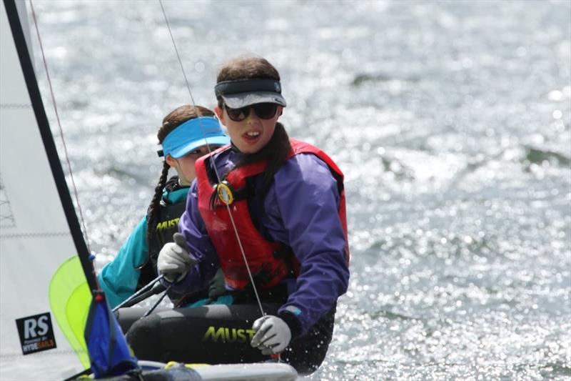 Mya & Emilia during the RS Feva Inlands at Draycote Water - photo © Steve Angell