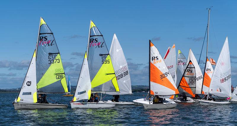 Light wind start during the Starcross Junior Regatta 2023 photo copyright Tom Wild taken at Starcross Yacht Club and featuring the RS Feva class