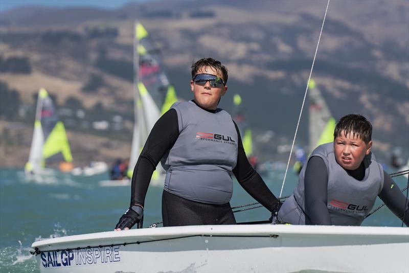 RS Fevas racing in the SailGP Inspire program - Lyttelton - March 22, 2024 photo copyright Justin Mitchell taken at Naval Point Club Lyttelton and featuring the RS Feva class