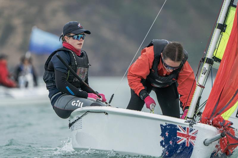 RS Fevas racing in the SailGP Inspire program - Lyttelton - March 23, 2024 photo copyright Justin Mitchell taken at Naval Point Club Lyttelton and featuring the RS Feva class