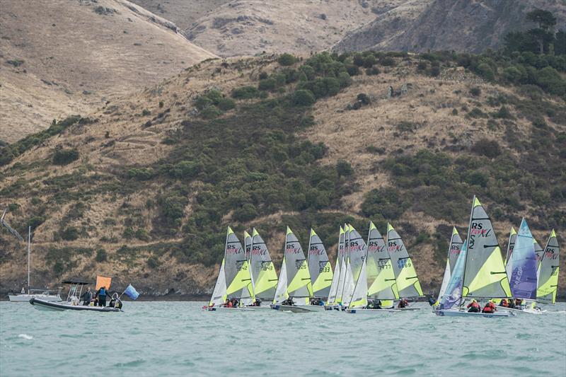 RS Fevas racing in the SailGP Inspire program - Lyttelton - March 23, 2024 photo copyright Justin Mitchell taken at Naval Point Club Lyttelton and featuring the RS Feva class