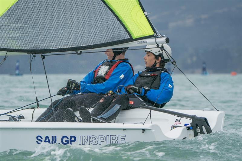 RS Fevas racing in the SailGP Inspire program - Lyttelton - March 23, 2024 photo copyright Justin Mitchell taken at Naval Point Club Lyttelton and featuring the RS Feva class