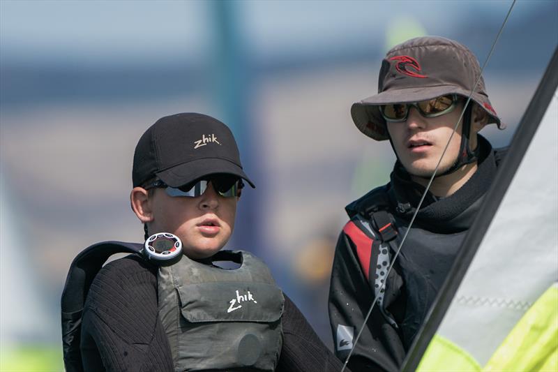 RS Fevas racing in the SailGP Inspire program - Lyttelton - March 23, 2024 photo copyright Justin Mitchell taken at Naval Point Club Lyttelton and featuring the RS Feva class