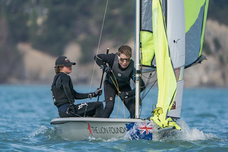 RS Fevas racing in the SailGP Inspire program - Lyttelton - March 23, 2024 photo copyright Justin Mitchell taken at Naval Point Club Lyttelton and featuring the RS Feva class