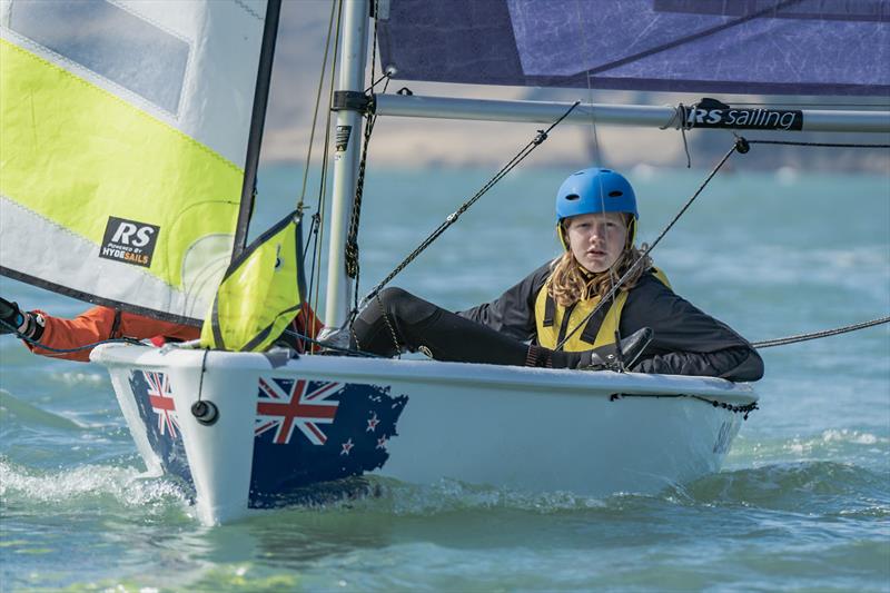 RS Fevas racing in the SailGP Inspire program - Lyttelton - March 23, 2024 photo copyright Justin Mitchell taken at Naval Point Club Lyttelton and featuring the RS Feva class