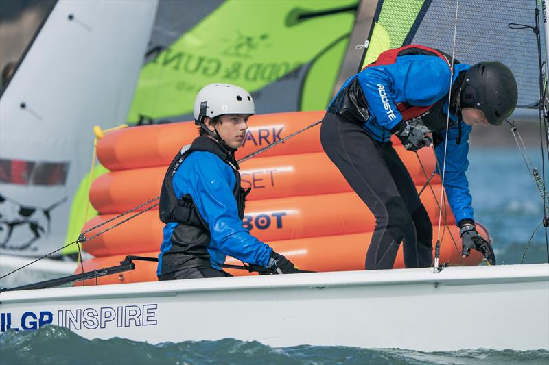 RS Fevas racing in the SailGP Inspire program - Lyttelton - March 23, 2024 photo copyright Justin Mitchell taken at Naval Point Club Lyttelton and featuring the RS Feva class