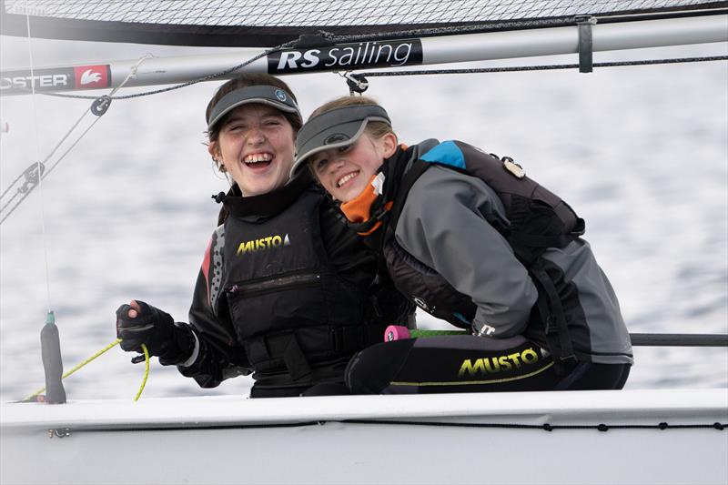 Feva sailors having fun at the RYA Eric Twiname Junior Championships - photo © RYA