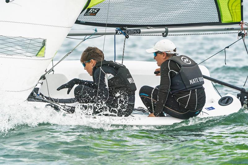 Practice racing - RS Feva - Royal Akarana YC - May 5, 2025 - photo © Justin Mitchell www.justinmitchell.co.nz - Instagram: @jl_mitchell_