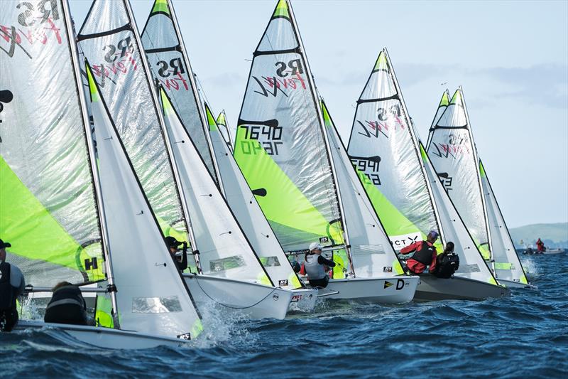 Gaites and Turner (7640) get away to a great start - NZ Nationals - RS Feva - Murrays Bay - May 11-12, 2025 photo copyright Justin Mitchell www.justinmitchell.co.nz - Instagram: @jl_mitchell_ taken at Murrays Bay Sailing Club and featuring the RS Feva class