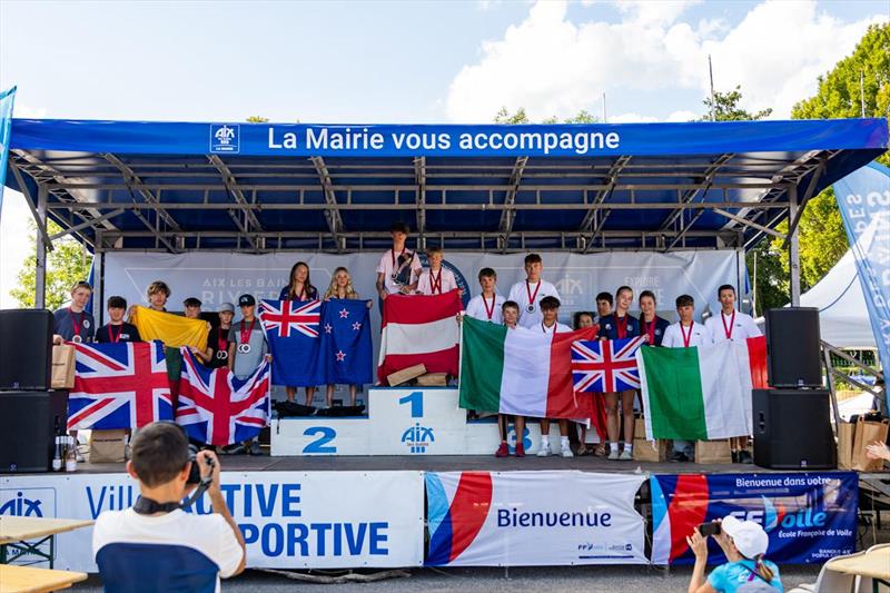RS Feva Worlds at Aix-les-Bains, France - Prize Giving photo copyright Oli King Photography taken at Club Nautique Voile d’Aix-les Bains and featuring the RS Feva class