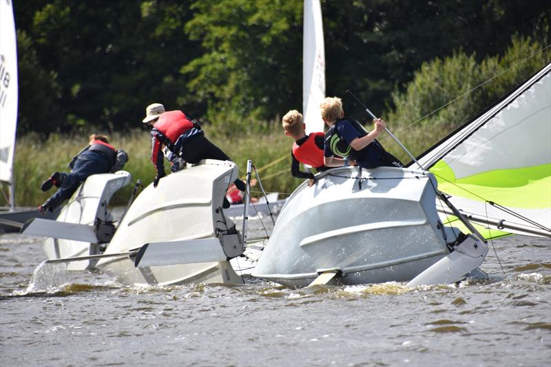 Broadland Youth Regatta at Rollesby Broad photo copyright Trish Barnes taken at Rollesby Broad Sailing Club and featuring the RS Feva class