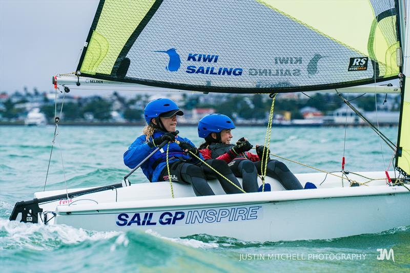SailGP Inspire 2026 - RS Feva - Royal Akarana YC - February 14-15, 2026 photo copyright Justin Mitchell taken at Royal Akarana Yacht Club and featuring the RS Feva class