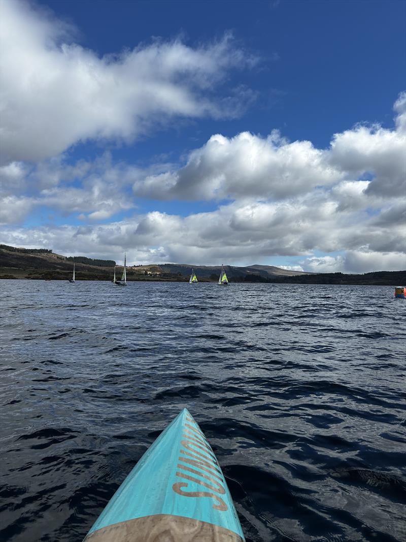 Day 2, race 3 first upwind leg during the Scottish RS Feva Travellers at Loch Venachar photo copyright Emma Hepplewhite taken at Loch Venachar Sailing Club and featuring the RS Feva class