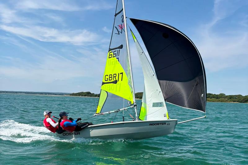 Cassius and Fallon Day win the 72nd Junior Schools Championship at Itchenor photo copyright Helen Fretter taken at Itchenor Sailing Club and featuring the RS Feva class
