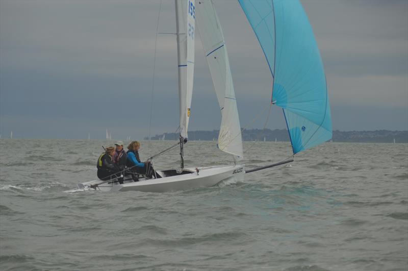 Debbie Jarvis, Heather Chipperfield and Tracey Covell at the K6 National Championships at Royal Lymington photo copyright Aimee Harper taken at Royal Lymington Yacht Club and featuring the K6 class