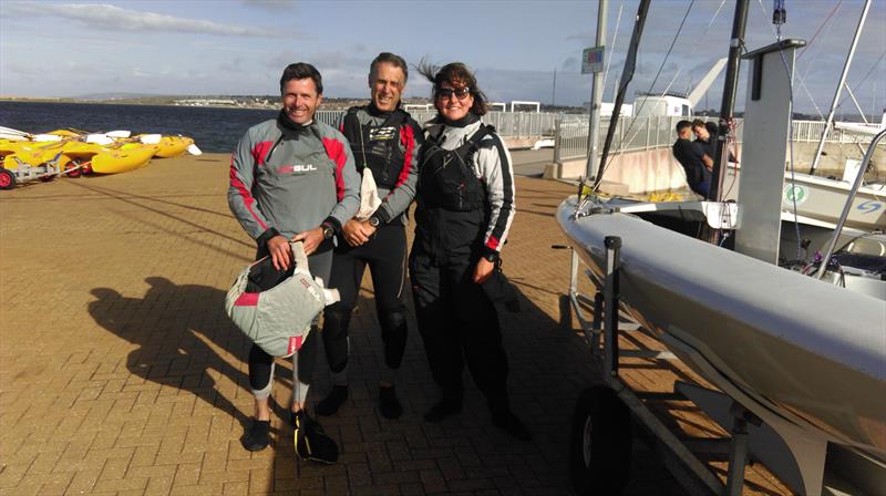 Dave, Ellie and Paul win the K6 Nationals at the WPNSA photo copyright Heather Chipperfield taken at Weymouth & Portland Sailing Academy and featuring the K6 class