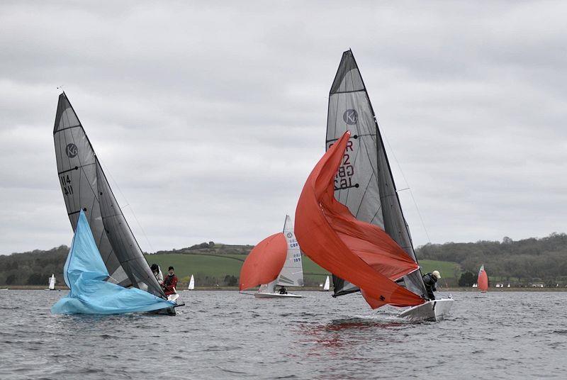 lan Robson and Sandy Johnson do a late drop - K6 Inland Championships at Oxford photo copyright Adrian Howe taken at Oxford Sailing Club and featuring the K6 class