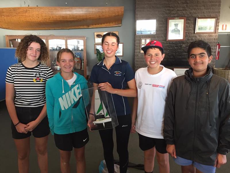 RS Quest Victorian State Champion Grace Lazzar surrounded by the other young sailors from Safety Beach - photo © Richard Furneaux