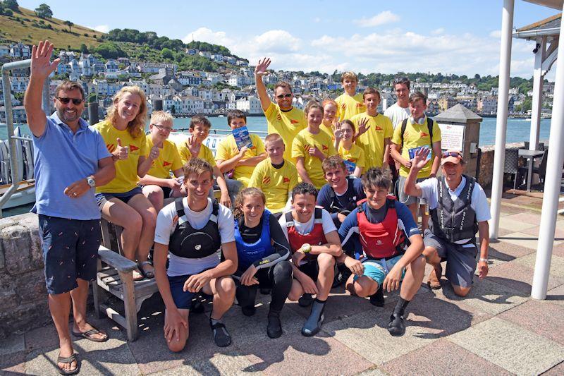Mitch Tonks (left) with local school children learning how to sail with Royal Dart Youth Sailing Trust - photo © Jonathan Reynolds