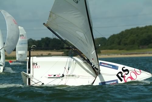 Action from the Crewsaver Top Club at Grafham photo copyright Nick Kirk / www.n-d-k.com taken at Grafham Water Sailing Club and featuring the RS600 class