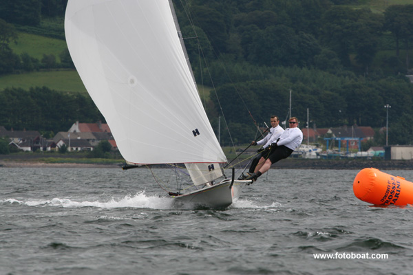 Mike MacMillan and Pete Brown in their RS800 during the Largs Scottish Skiff Series event photo copyright Alan Henderson / www.fotoboat.com taken at Largs Sailing Club and featuring the RS800 class