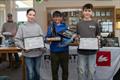Rooster RS Tera Start of Season Championships Sport Fleet Podium (l-r) Laia Priestley (2nd), Hari Clarke (1st), Thomas Hill (3rd) © Paul Sanwell / OPP