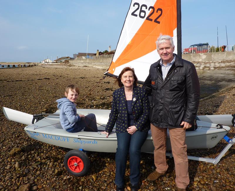 Macduff Shipyards (l to r) Peter, Elaine Watt, John Watt photo copyright RFYC taken at Royal Findhorn Yacht Club and featuring the RS Tera class