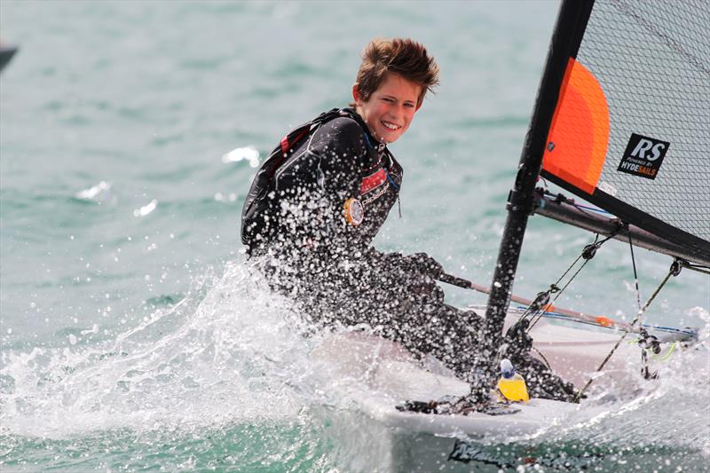 Jack Lewis during the RS Tera Nationals at the WPNSA photo copyright Steve Greenwood taken at Weymouth & Portland Sailing Academy and featuring the RS Tera class