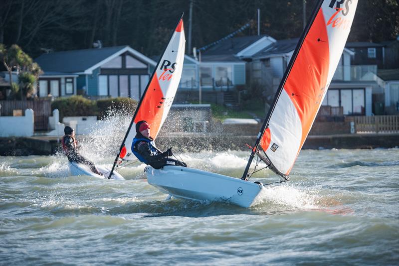 Samuel Leather, 1st Under 10 at the Isle of Wight Tera Championships photo copyright Patrick Condy taken at Gurnard Sailing Club and featuring the RS Tera class