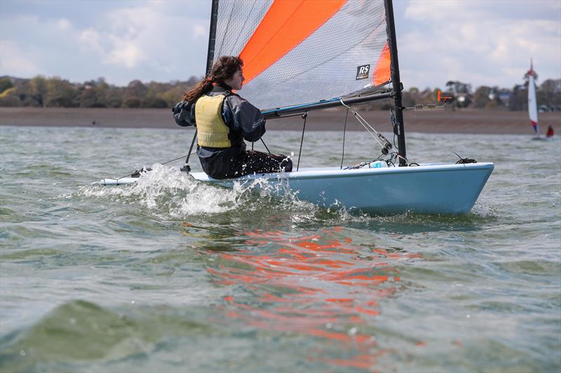 2021 KSSA Opening Splash Regatta at Downs SC: First Tera - Sophia Kyriacou of Broadstairs SC photo copyright Jon Bentman taken at Downs Sailing Club and featuring the RS Tera class