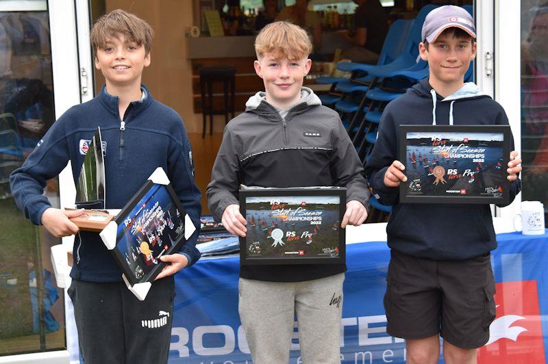 PRO fleet podium at the Rooster RS Tera Start of Season Championships photo copyright John Edwards taken at Burton Sailing Club and featuring the RS Tera class