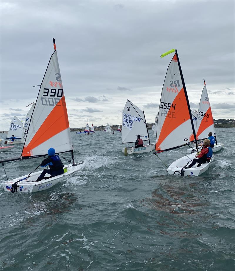 Starcross sailors on windy startlineat the Regional Junior Championship photo copyright Peter Solly taken at Weymouth & Portland Sailing Academy and featuring the RS Tera class