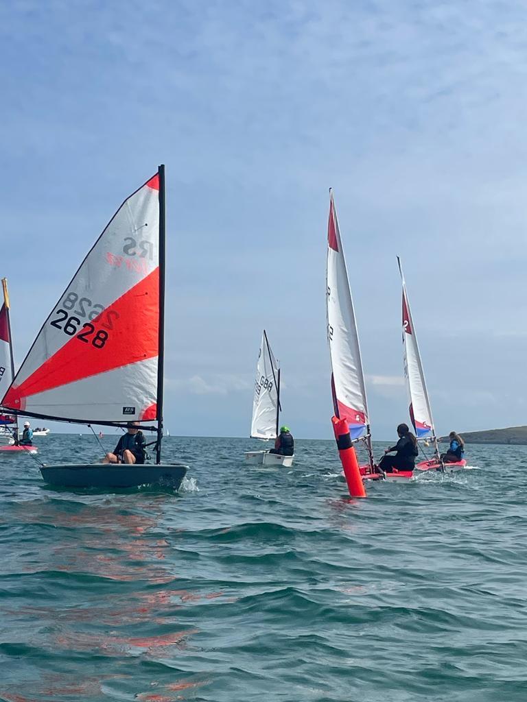 Regatta Fleet at Abersoch Dinghy Week 2022 photo copyright Elaine Watkin Jones taken at South Caernarvonshire Yacht Club and featuring the RS Tera class