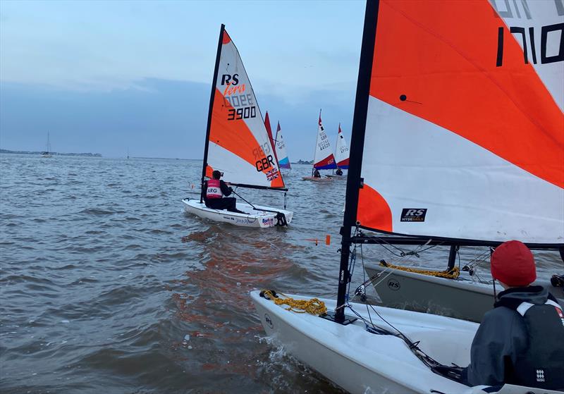 Starcross Yacht Club Junior Sailing - start line photo copyright Peter Solly taken at Starcross Yacht Club and featuring the RS Tera class