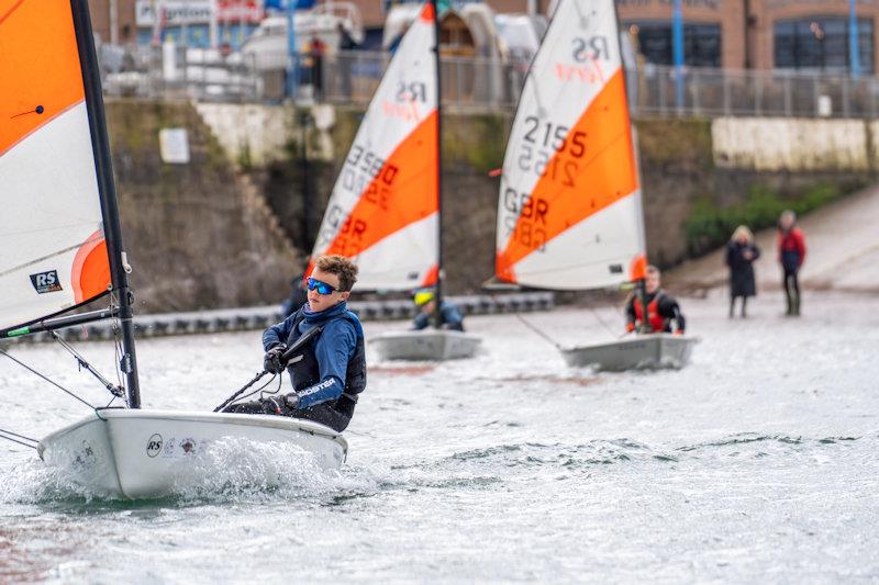 RS Tera South West Squad Winter Training at Paignton concludes with strong winds photo copyright Tom Wild taken at Paignton Sailing Club and featuring the RS Tera class