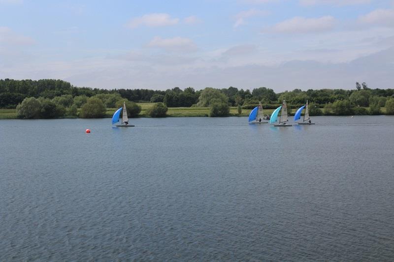 Four spinnakers clear ahead - Illuminis RS Vareo Open photo copyright Milton Keynes Sailing Club taken at Milton Keynes Sailing Club and featuring the RS Vareo class