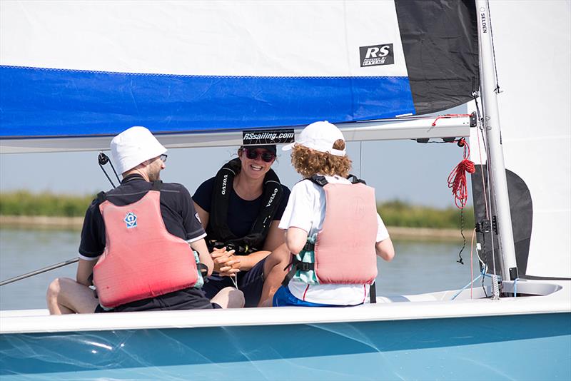 Annie Lush took time out from her Team SCA 2014/15 Volvo Ocean race training to take first time sailors out on the water photo copyright Volvo Sailing Academy taken at Queen Mary Sailing Club and featuring the RS Venture class
