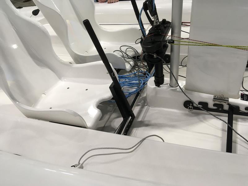 RS Venture with twin seats and 'joystick' steering fitted - the adjustable foot brace can also be seen photo copyright Magnus Smith / YachtsandYachting.com taken at RYA Dinghy Show and featuring the RS Venture class