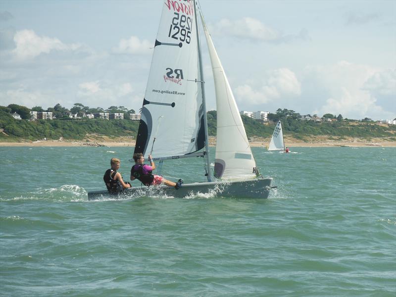 Josh McCormick and Jamie Perry in the clubs RS Vision during the Highcliffe SC Sea Spring Points Series photo copyright Stephanie McCormick taken at Highcliffe Sailing Club and featuring the RS Vision class