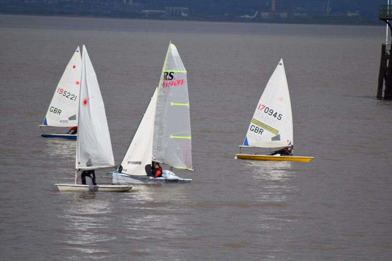 Boats struggle to make progress during Clevedon's Easter Bonnet Race photo copyright S Hotchkiss taken at Clevedon Sailing Club and featuring the RS Vision class