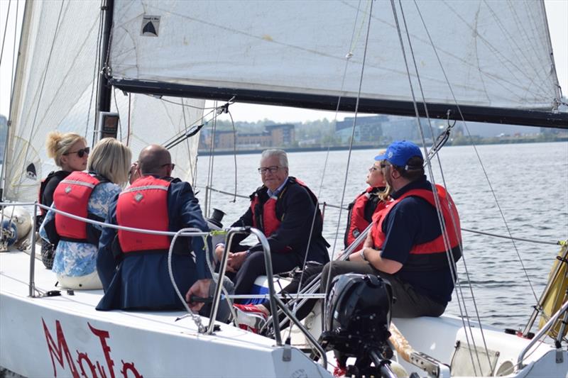 Lord Dafydd Ellis Thomas sailing in Cardiff Bay photo copyright RYA Cymru Wales taken at RYA Cymru-Wales and featuring the  class