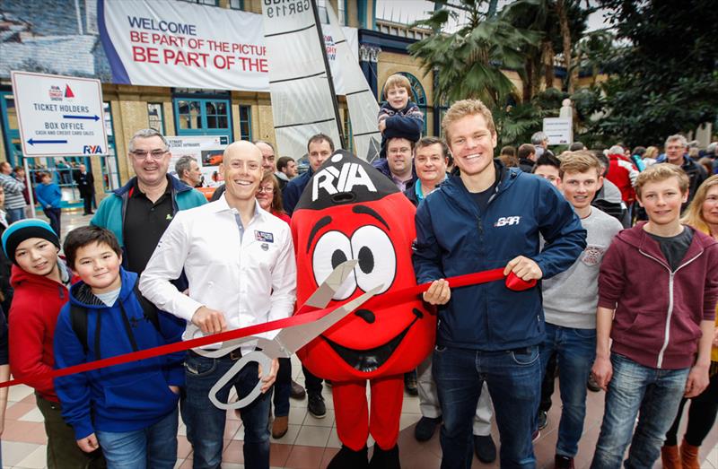 Laser World Champion Nick Thompson and Ben Ainslie Racing sailor David 'Freddie' Carr officially open the 2015 RYA Suzuki Dinghy Show  photo copyright Paul Wyeth taken at RYA Dinghy Show and featuring the  class