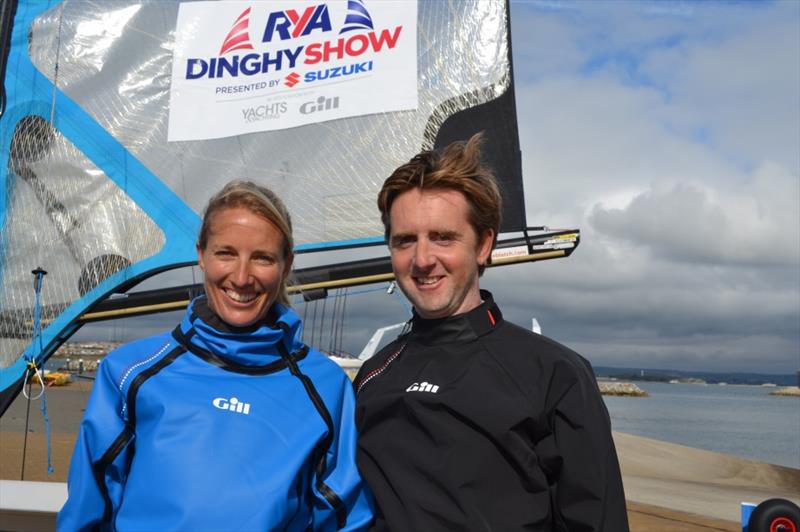 RYA Dinghy Show presenters Saskia Clark and Stevie Morrison photo copyright RYA taken at RYA Dinghy Show and featuring the  class