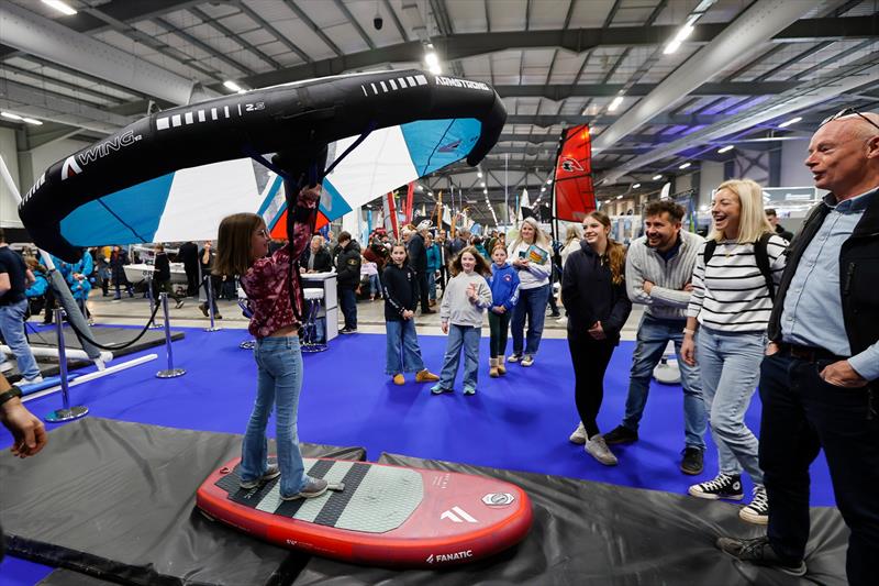 Get hands on with the wing simulator in the Interactive Zone - photo © Paul Wyeth / RYA