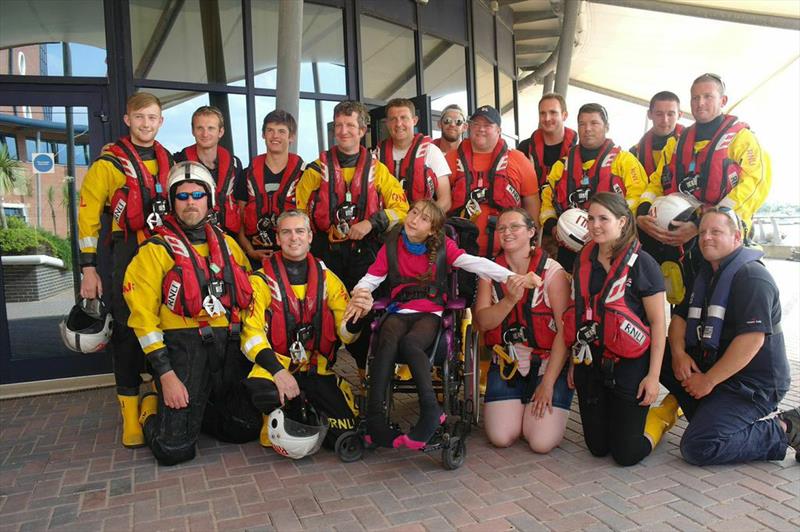 Natasha was welcomed to Poole by RNLI trainee crews and Lifeboat Trainers photo copyright RYA taken at  and featuring the RYA Sailability class