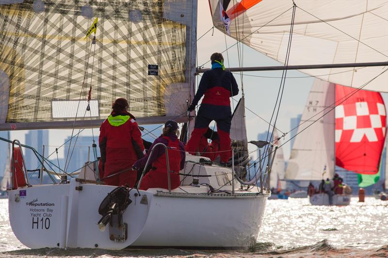 S80 Recyled Reputation first in IRC div 2 at the Australian Women's Keelboat Regatta photo copyright Bruno Cocozza taken at Royal Melbourne Yacht Squadron and featuring the S80 class