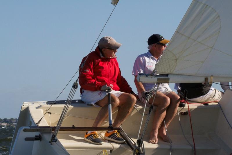 Leading Perth sail maker Geoff Bishop sailed Tony Strickland's Vintage Red (now painted white) to finish sixth overall – S80 Legends Race - photo © Bernie Kaaks