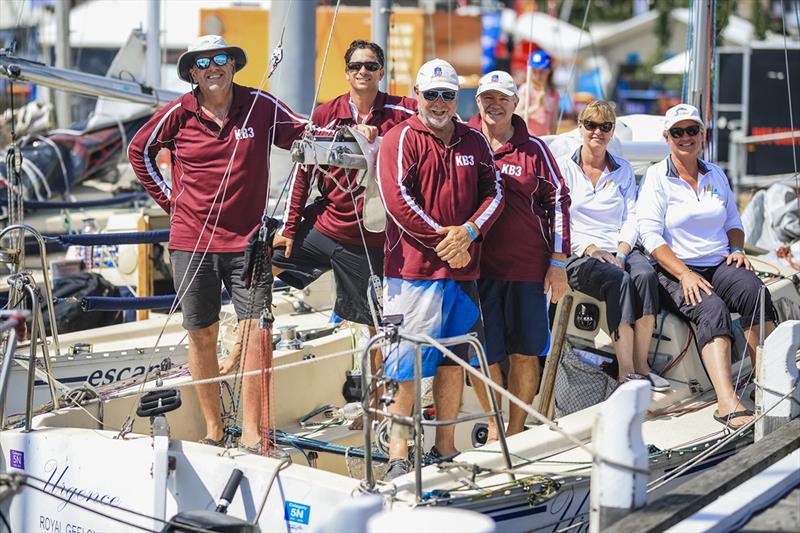 Festival of Sails - Crew of Urgence Phil Slee in blue shorts photo copyright Salty Dingo taken at Royal Geelong Yacht Club and featuring the S80 class