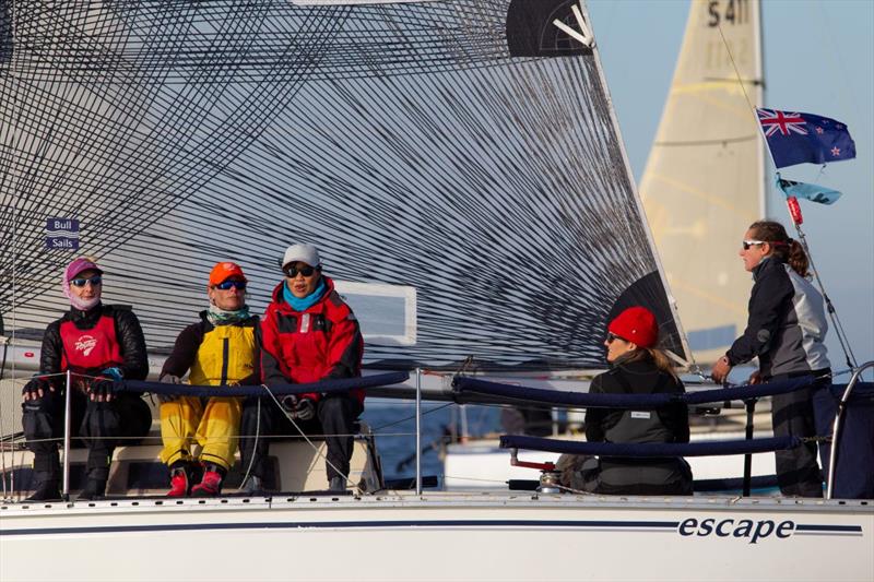 Holly Farmer at the helm of Escape in the 2019 AWKR - Australian Women's Keelboat Regatta photo copyright Bruno Cocozza / AWKR taken at Royal Melbourne Yacht Squadron and featuring the S80 class