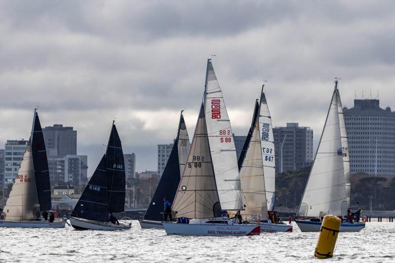 Division 2 gets away on day 1 of the 2026 Australian Women's Keelboat Regatta - photo © Andrea Francolini / AWKR